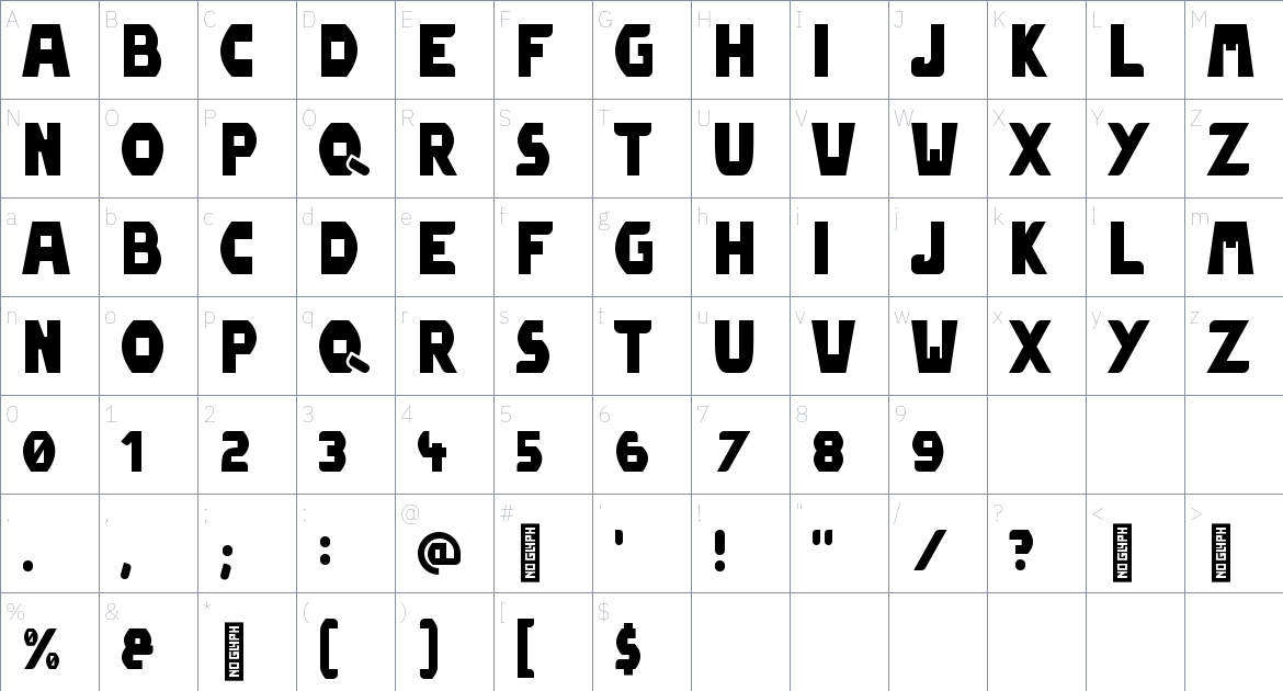 Fat Max Font font Character Map